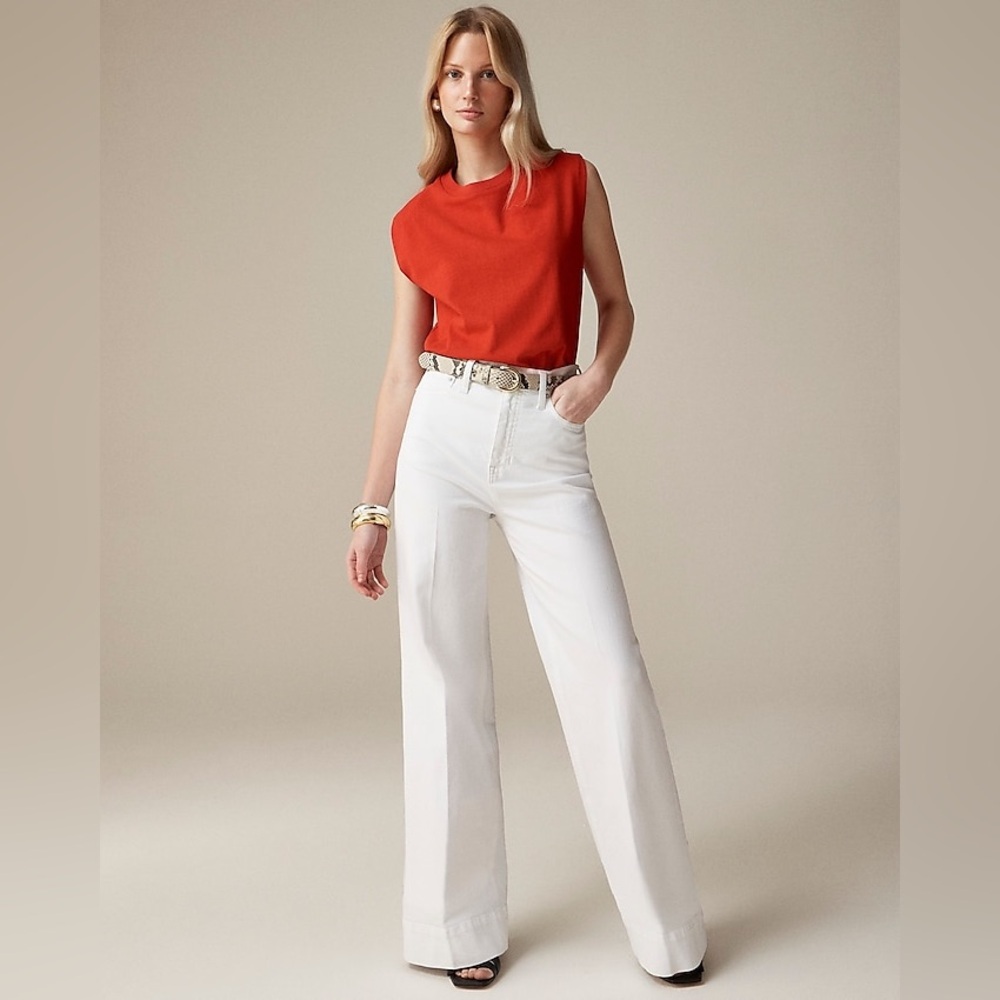 J.Crew Wide-leg denim trouser in white
